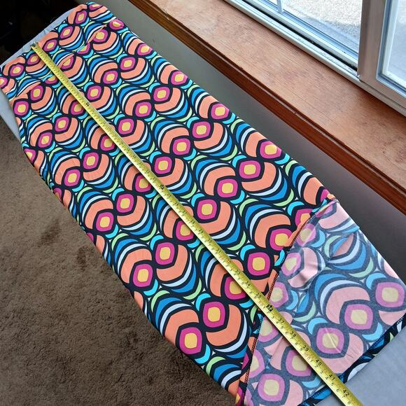 LuLaRoe Bold Peacock Fold Over Maxi Skirt XS tube dress bright orange blue NOS - Picture 10 of 12